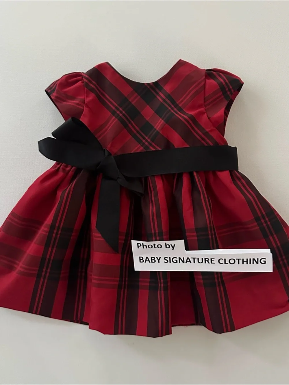 Ralph Lauren 3 Months Baby Girl Red Black Plaid Holiday Dress Christmas